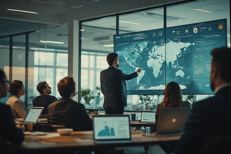 Consolidation process at a warehouse loading area